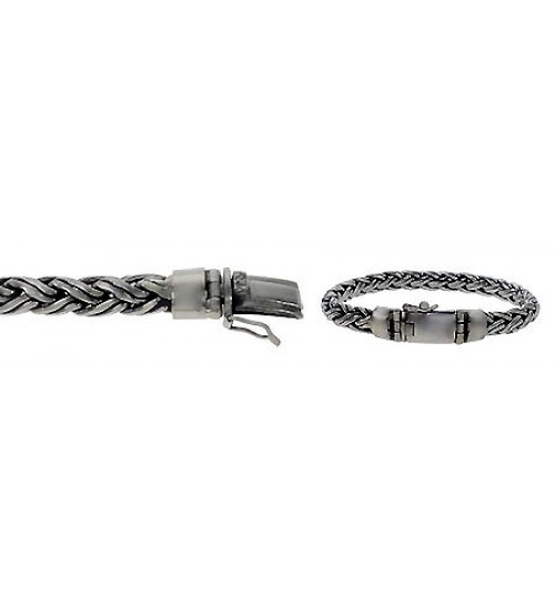 12mm Bali Chain Bracelet with Security Clasp, 8" - 9" Length, Sterling Silver